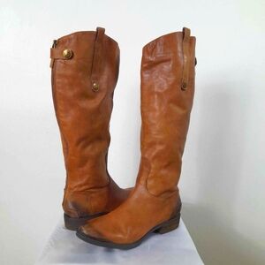 Sam Edelman Womens Penny Whiskey Leather Riding Boots Knee High Brown